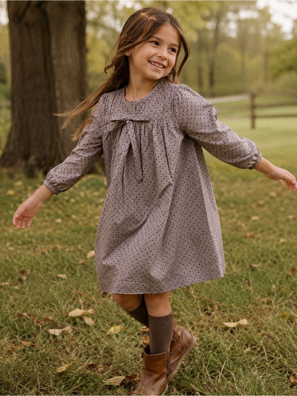 NWT Vintage Olive Juice Girls Polka Dot Cotton Dress – Size 7Y